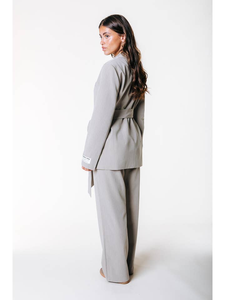 Izzy Pinstripe Blazer | Beige for wholesale on Faire5