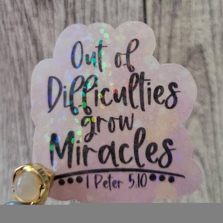 Adesivo ispirazionale, Dai Difficoltà Nascono Miracoli per la vendita all'ingrosso da parte di Dashmonograms