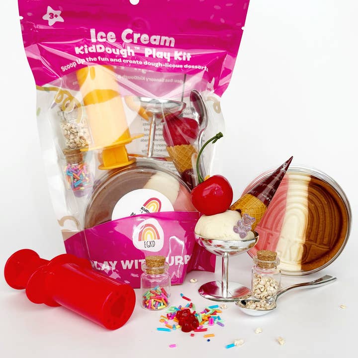 Earth Grown KidDoughs (KidDoughs by EGKD) - Wholesale Putty/Slime - Kids - Ice Cream KidDough Play Kit