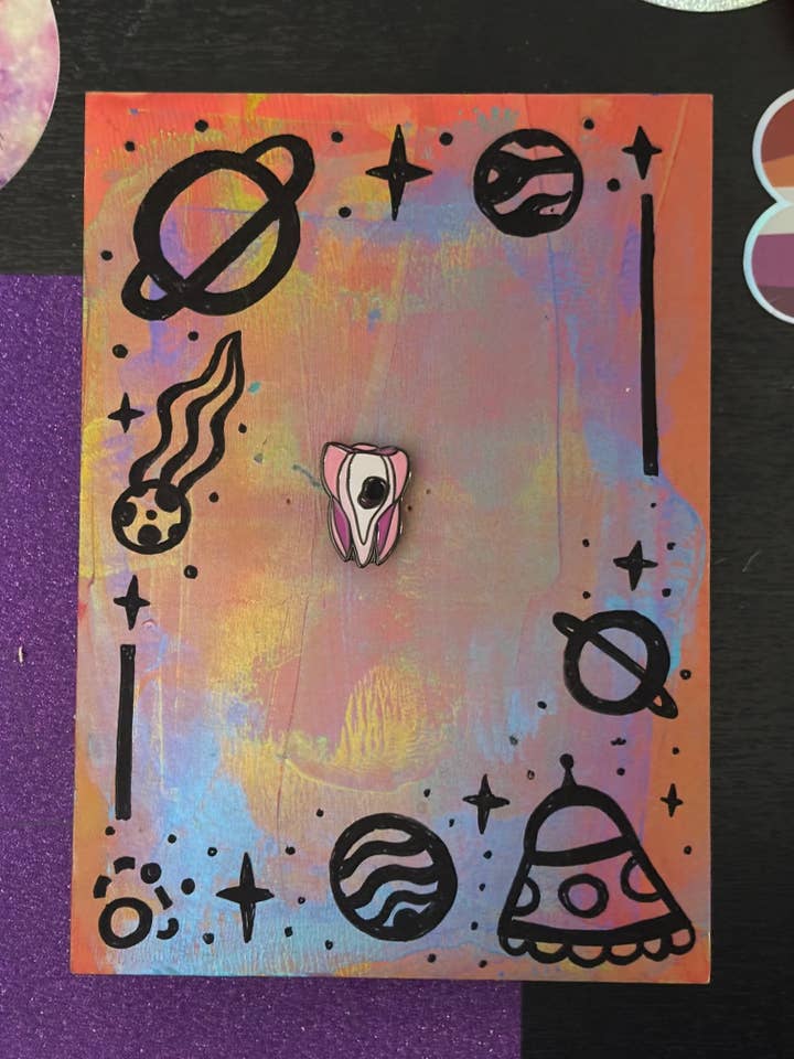 Sweet Tooth Pin for wholesale by Galaxy Brain Design