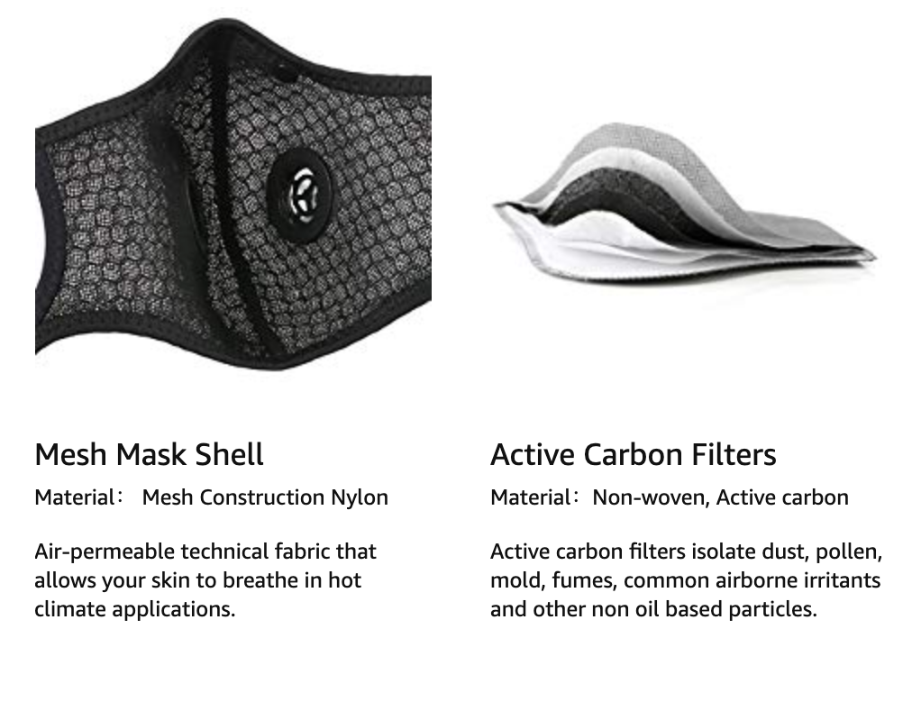 JupiterGear - Vente Masque/visière de protection pour le visage - Masque de sport avec filtre à charbon actif9