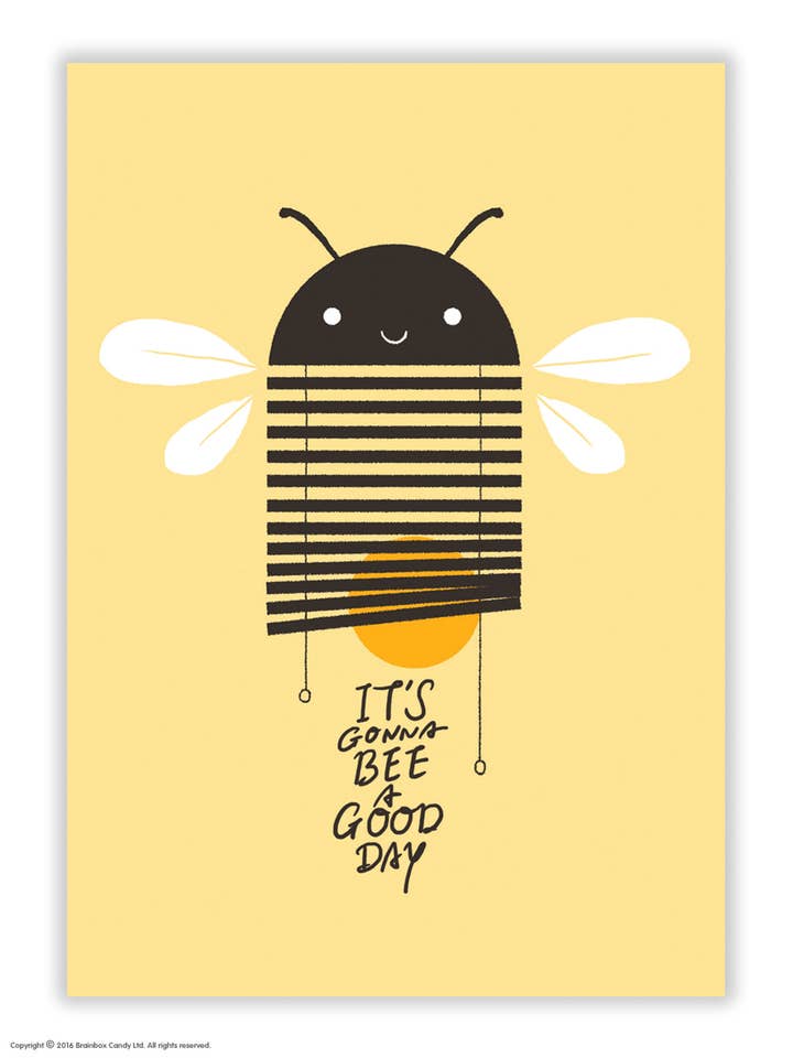 Cute Postcard - Bee A Good Day for wholesale by Brainbox Candy