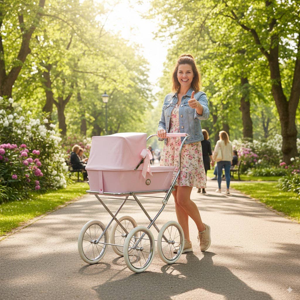 Maria & Jesus - Wholesale Doll Stroller - Kids - Sweet Car + Napa Bag - Customizable Color, Size, and with Your Name!13