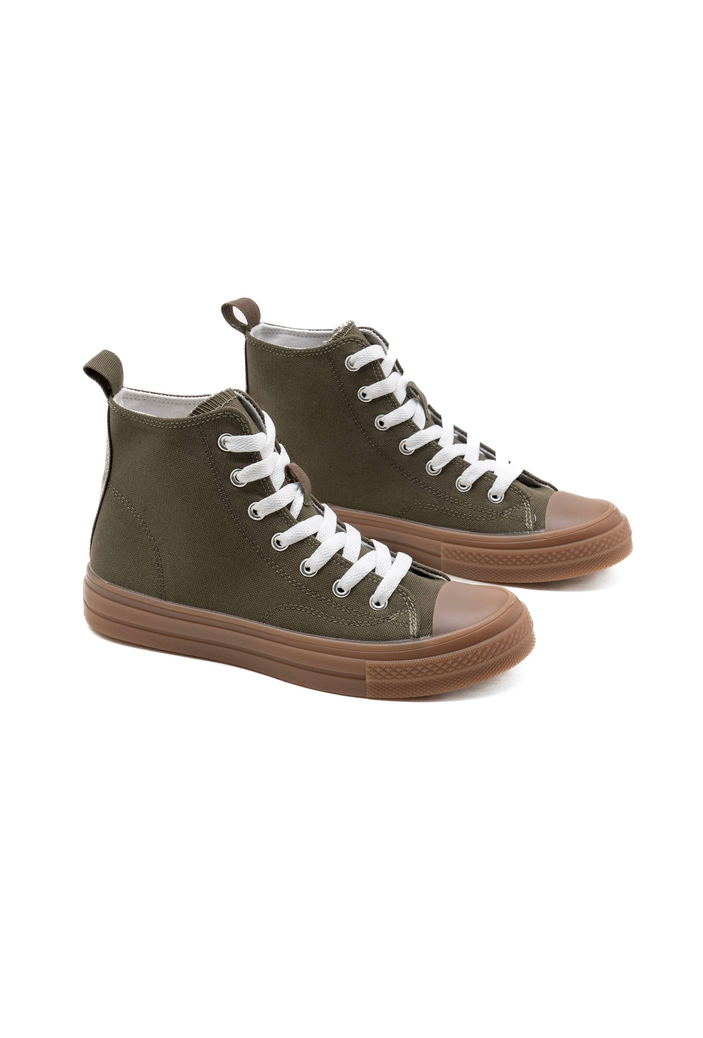 C'M PARIS - Wholesale Lifestyle Sneakers - Women's - Retro Style High-Top Canvas Sneakers 12225