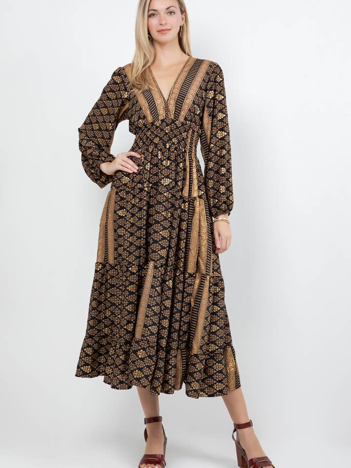 V-hals maxi for engroshandel hos Paani by Fashion Fuse