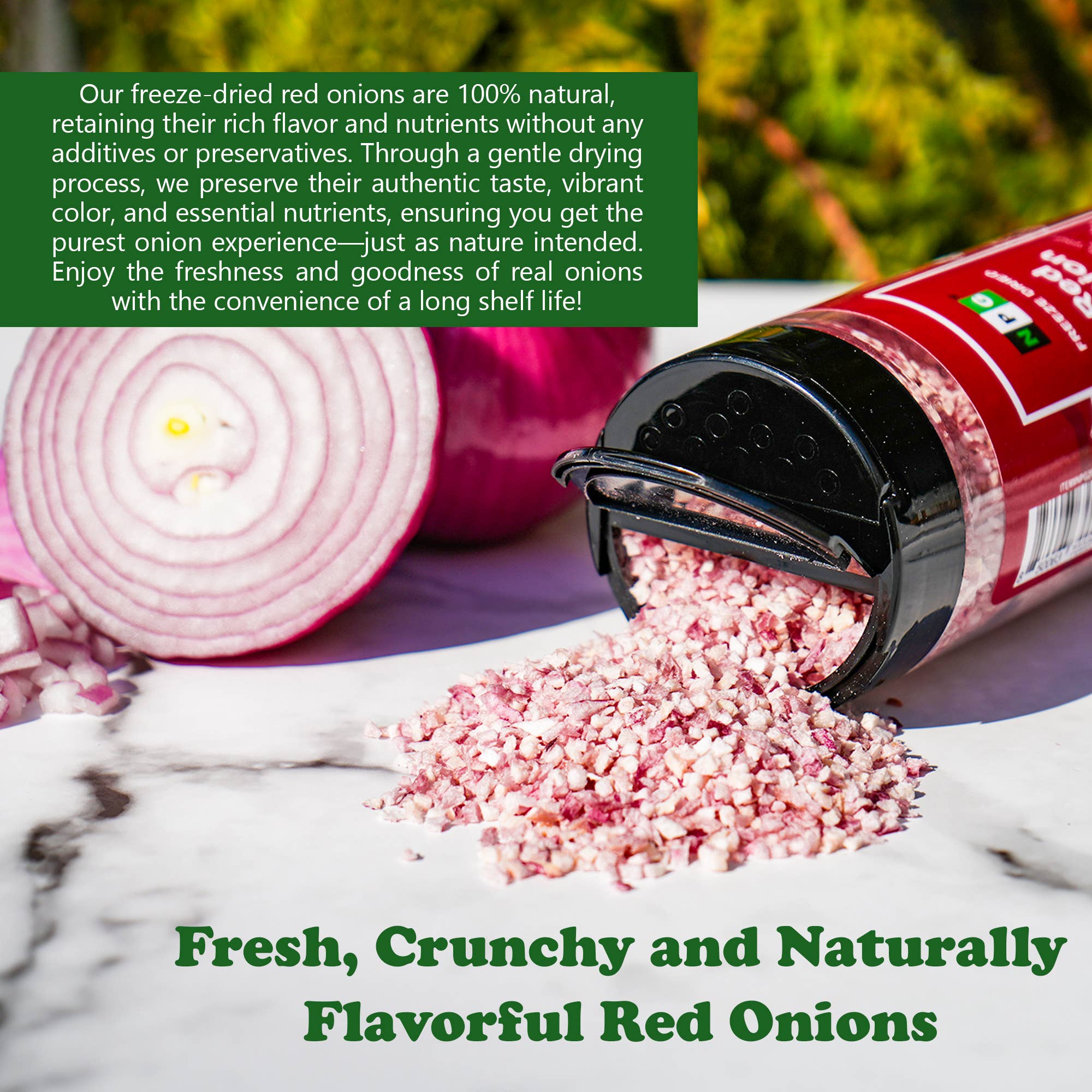 Natural Plus Green - Wholesale Dried/dehydrated vegetables - NPG Freeze-Dried Red Onion 2 Oz2