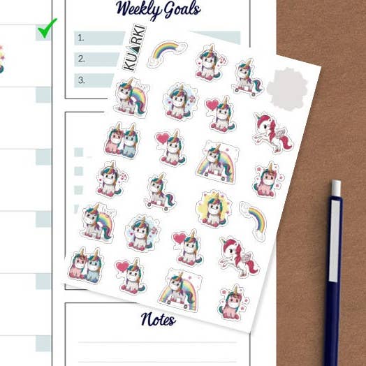 Unicórnios, festa de unicórnios, adesivos de unicórnios por atacado de KUARKI