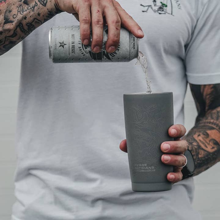 SAVAGE TACTICIANS - Vente Gourde/bouteille isotherme - Topo - Gobelet gris 20 oz1
