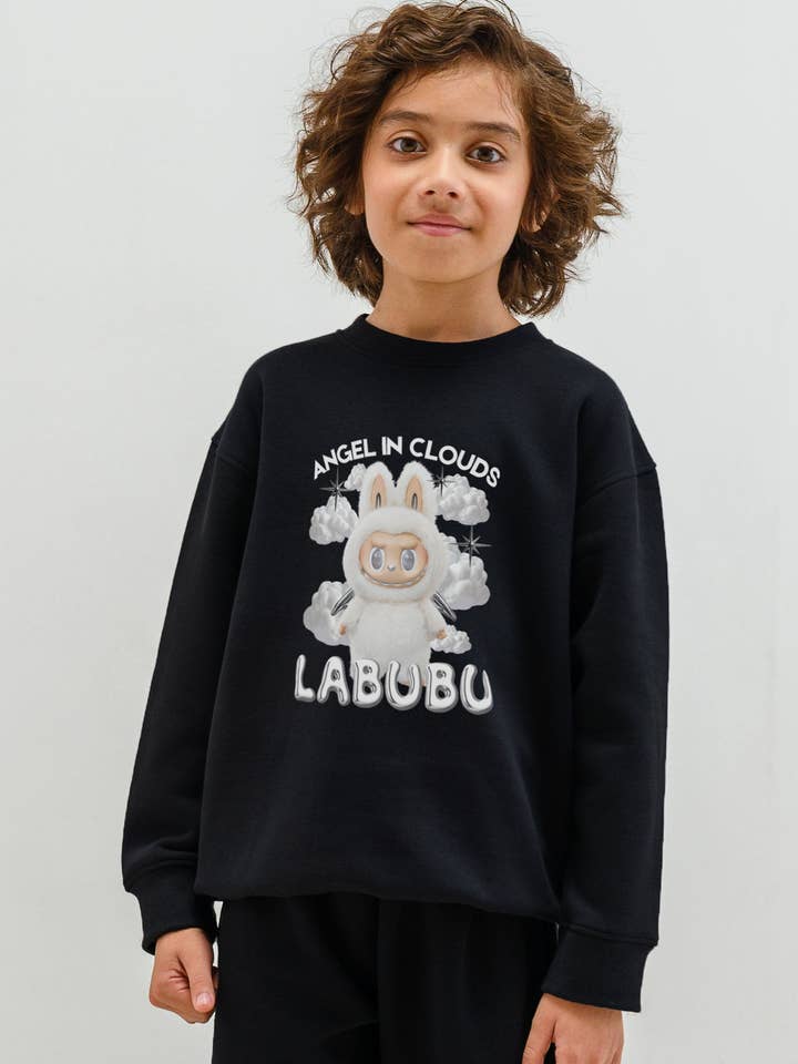 Kids Premium Labubu Cloud Printed Sweatshirt (Pack of 5) for wholesale by Missi Clothing