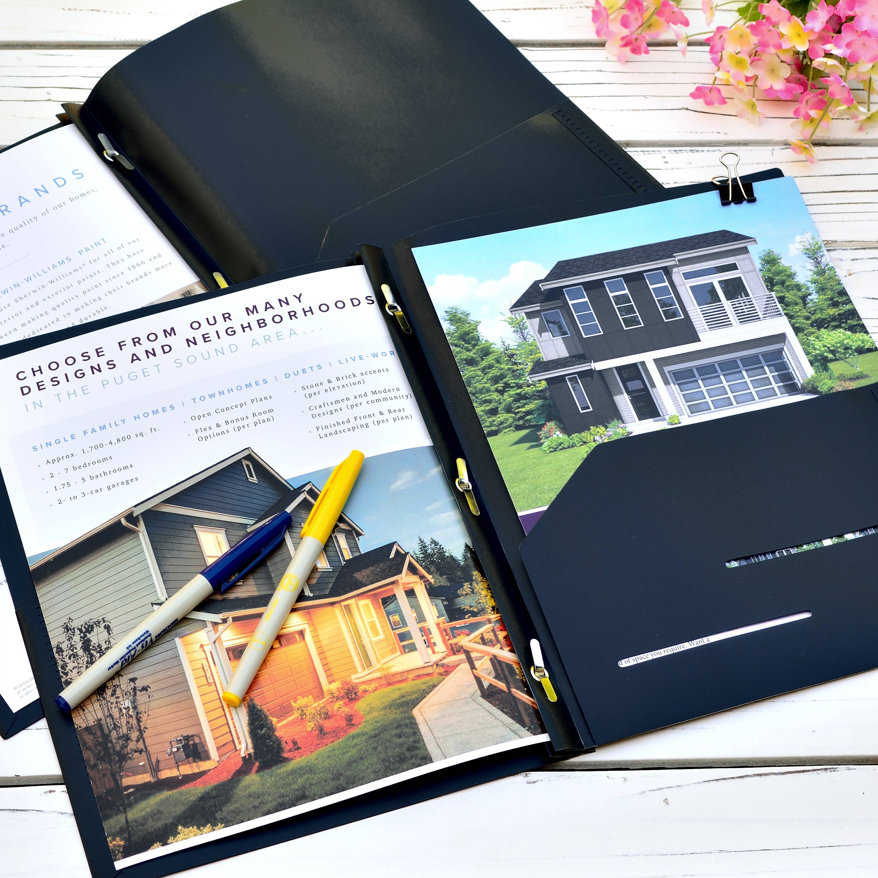 Youngever - Wholesale Folders - Youngever 6 Pack Heavy Duty Plastic Two Pocket Folders-Black3