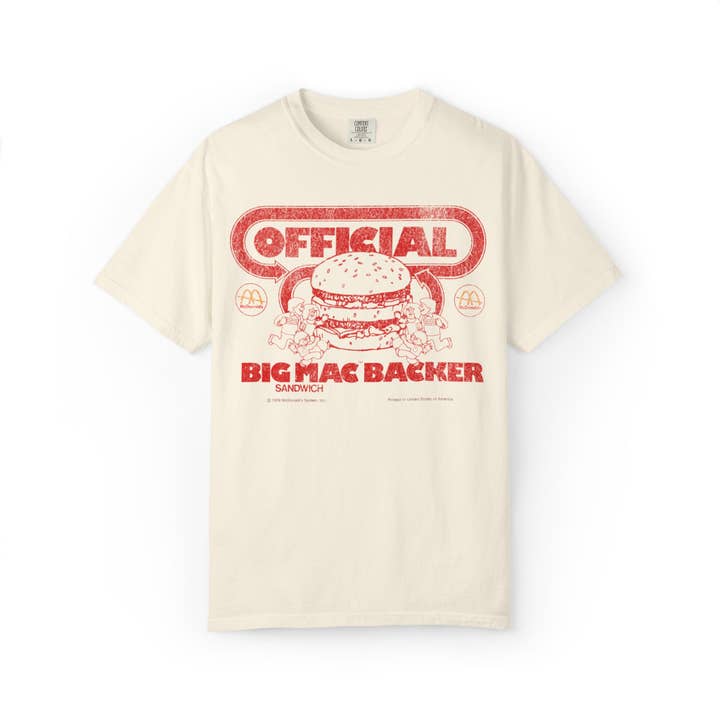 KILLER RETRO - Wholesale Screen Printed T-Shirt - Unisex - Vintage Restored 1978 Official Big Mac Backer T-Shirt1