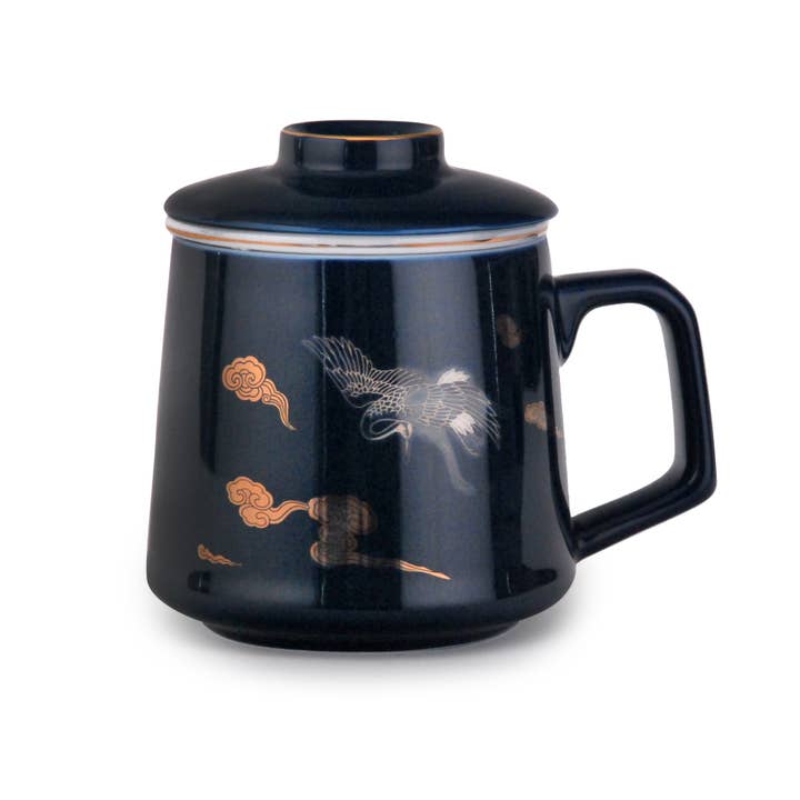 Tasse avec infuseur et couvercle, poignée confortable, 12 fl.oz pour la vente par Melange Marche
