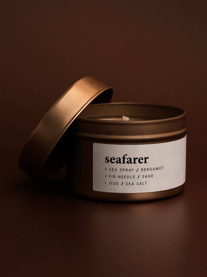 Seafarer - 90g Rose Gold Nook Tin for wholesale by Keynvor Candle Co