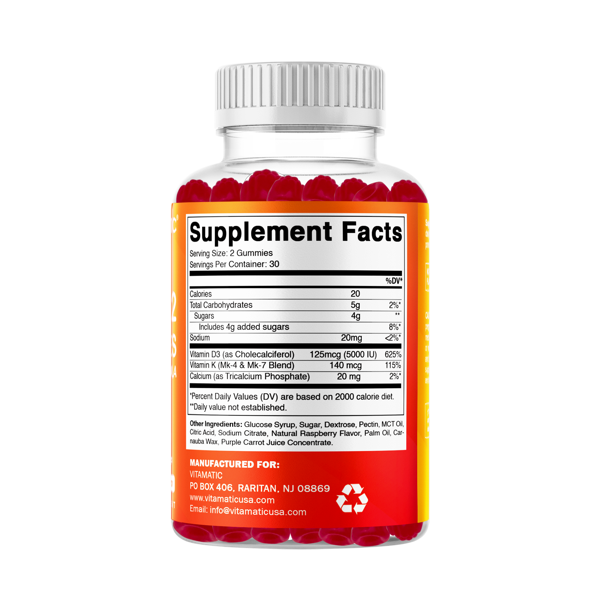 Vitamatic – wholesale Oral supplement/vitamin – Vitamatic D3 K2 | 60 Vegan Gummies8