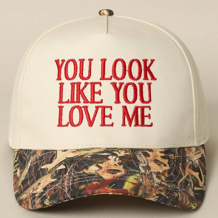Fashion City - Wholesale Trucker Hat - Unisex - You Look Like You Love Me Embroidery Camo Trucker