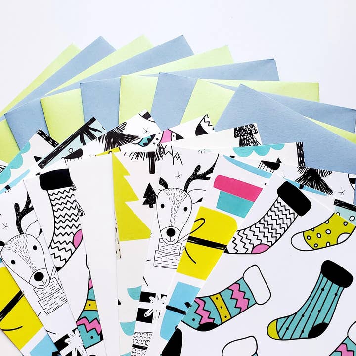 Bright Festivities Mini Card Set (Set of 10) for wholesale by Lucky Dog Design Co.