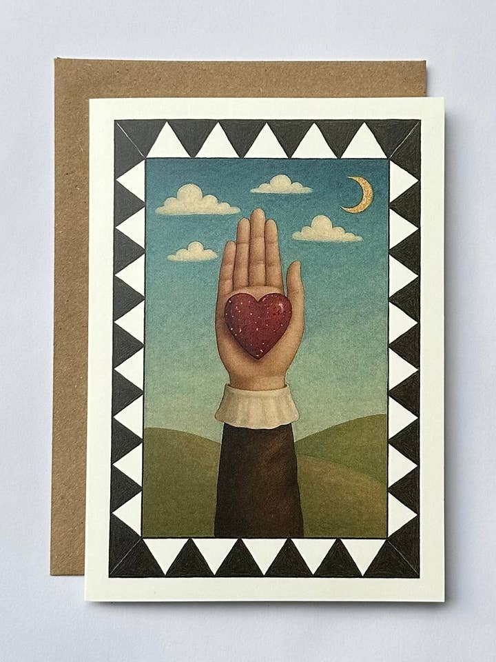 Held With Love - Glitter Embellished Greeting Card for wholesale by BeatriceLiveseyfineart