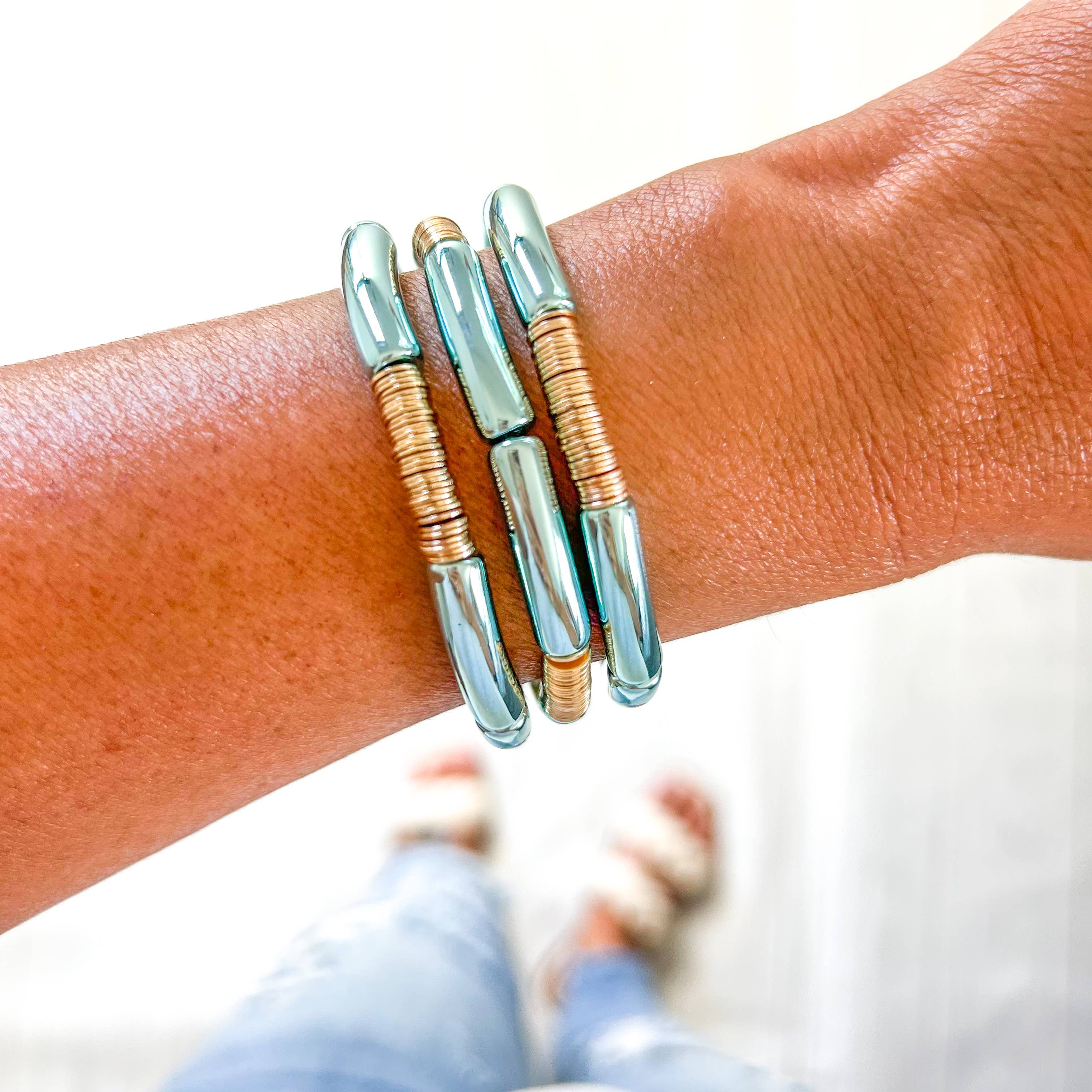 Savvy Bling - Wholesale Beaded Bracelet - Metallic Tube Bracelets109