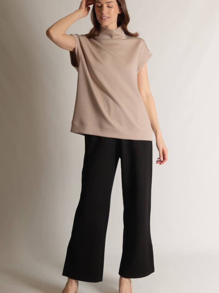 P. CILL - Wholesale Knit Top - Women's - P. CILL Butter Modal Mock Neck Capped Sleeve Top4