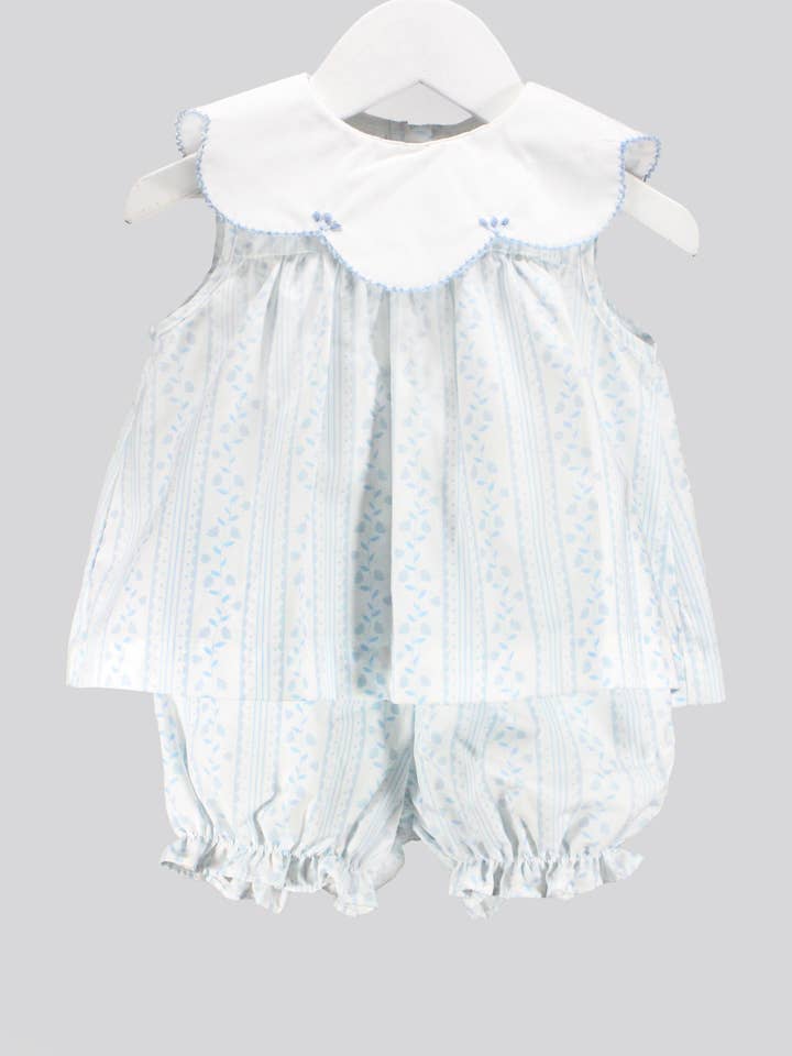 Scalloped Blue Aria Set for wholesale by Baby Blessings Clothing