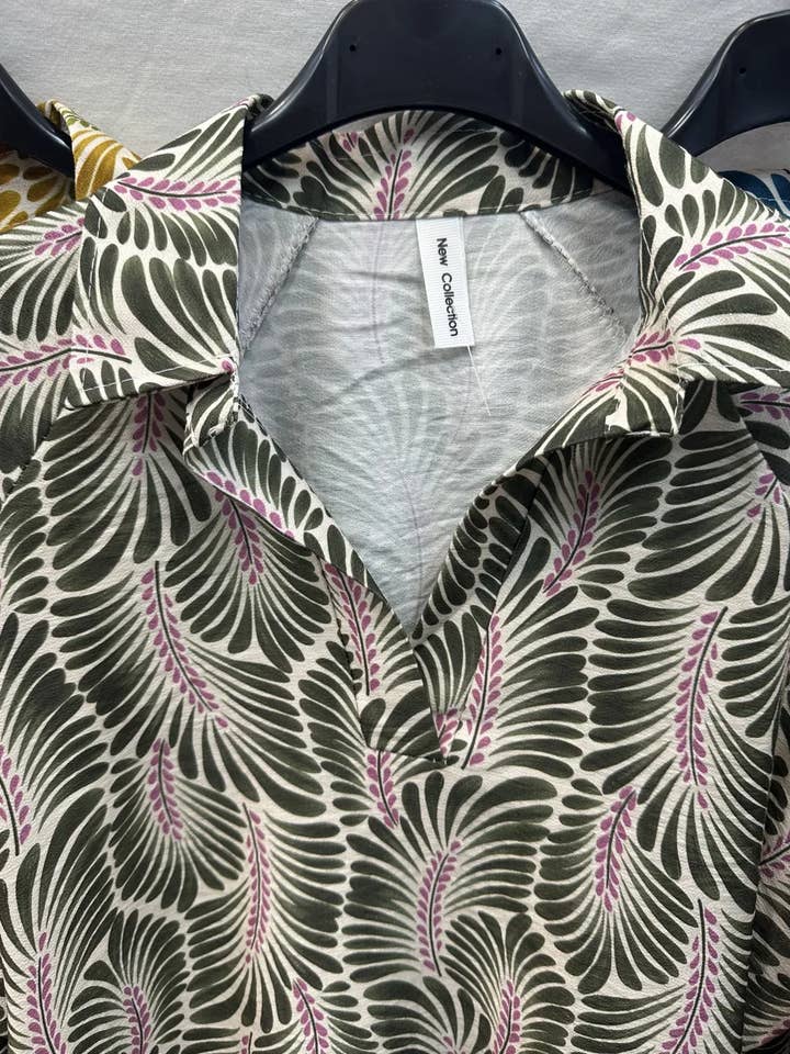 Mimi & Gogo - Wholesale Button Down Shirt - Women's - Printed Blouse @60052_BsImprime16