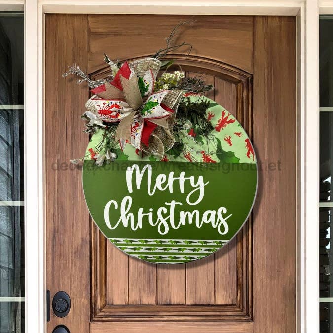 DecoExchange - Wholesale - Wreath Sign, Cajun Christmas Sign, Merry Christmas, Welcome Gift, DECOE-2634, Sign For Wreath, Round Sign, DecoExchange