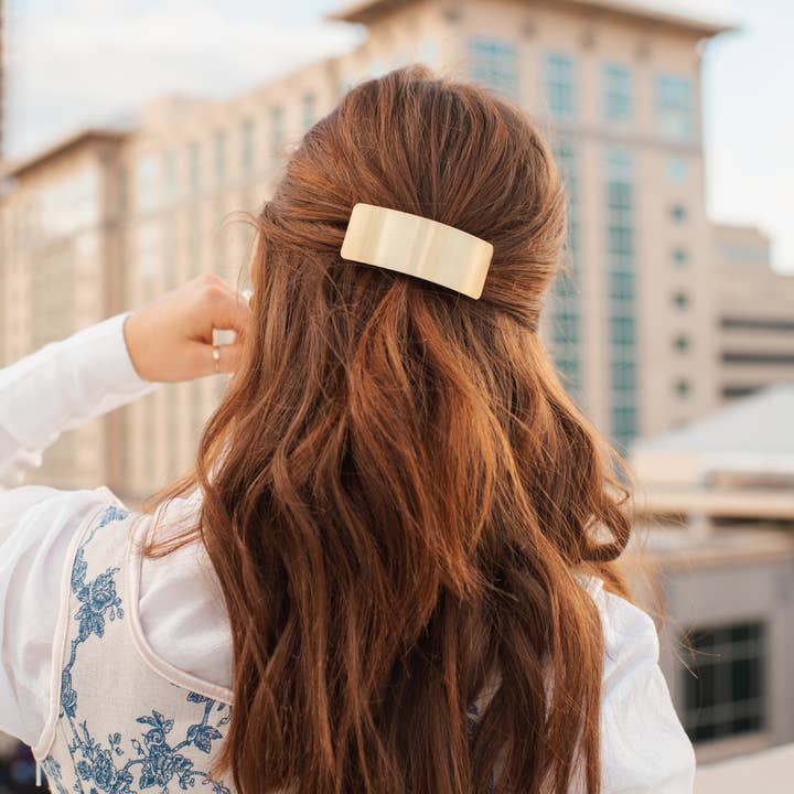 Denim & Daisy - Wholesale Barrette - Women's - Gold Bar Barrette Hair Clip