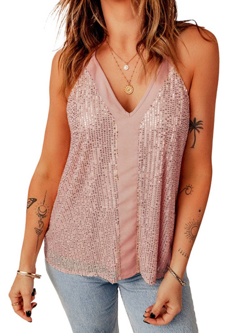 safistyle - Wholesale Camisole - Women's - Sequin V-Neck Cami Top6