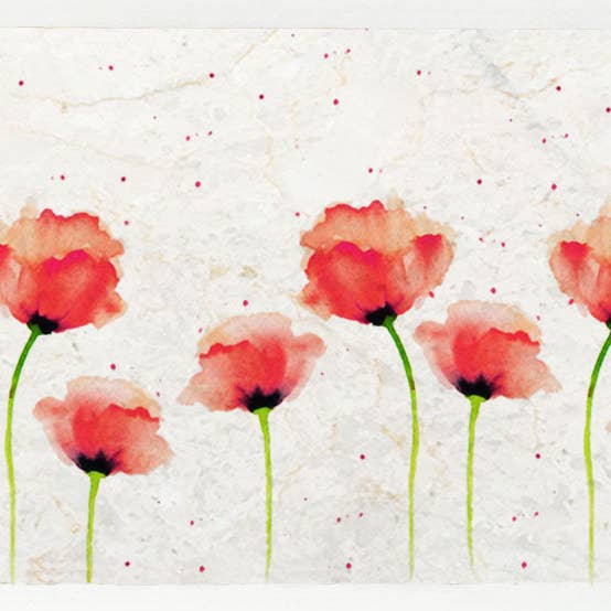 Marble Platter Small - Red Poppies for wholesale by Country Creation