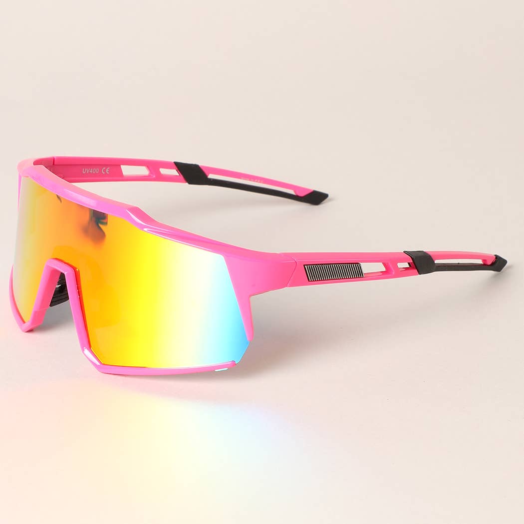 Solid Color Frame Tinted Lenses Sport Sunglasses for wholesale on Faire6