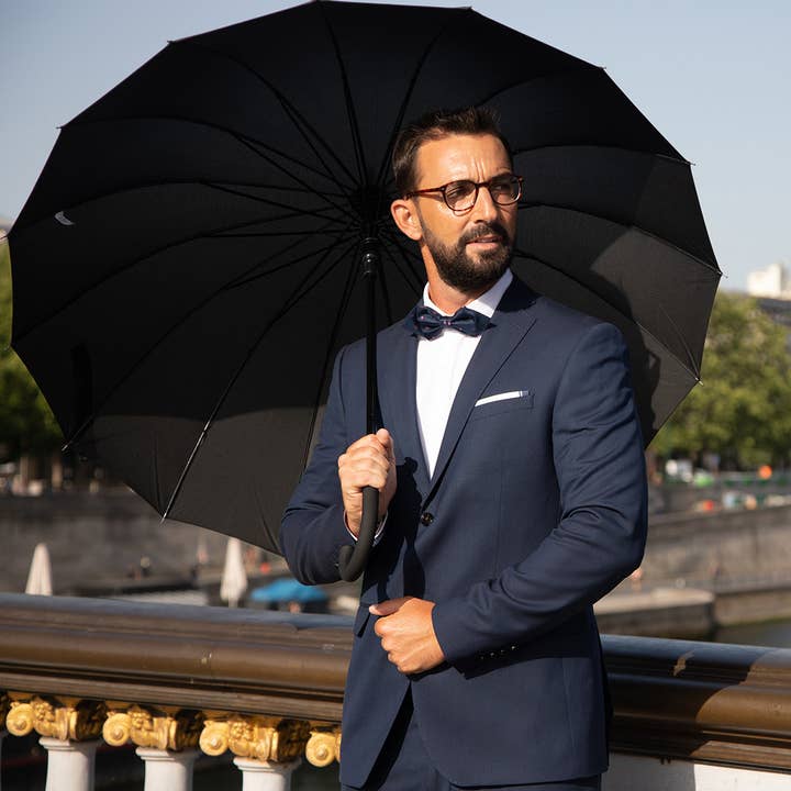 SMATI – Großhandel Regenschirm – Unisex – Herrenschirm 16 Rippen Großformat Schwarz3