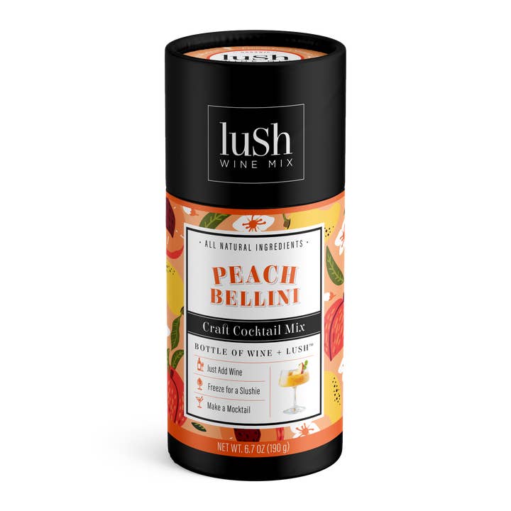 Peach Bellini- 8+ Servings Wine Slushie Cocktails Mocktails for wholesale by Lush Wine Mix