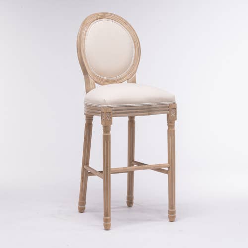 VTNG50 - Wholesale Stool - French Country Wooden Upholstered Barstools , Set of 25