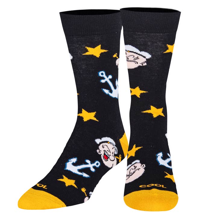 Popeye Anchor Toss - Mens Crew Folded - Cool Socks for wholesale by Cool Socks