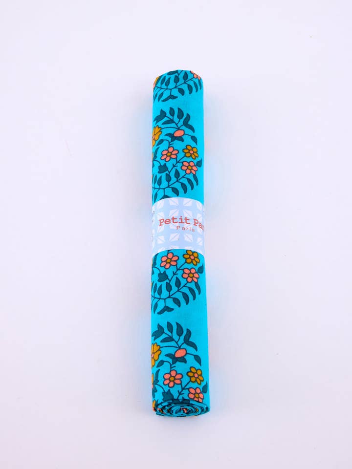 Cotton fabric coupon - Shalin turquoise for wholesale by Petit Pan