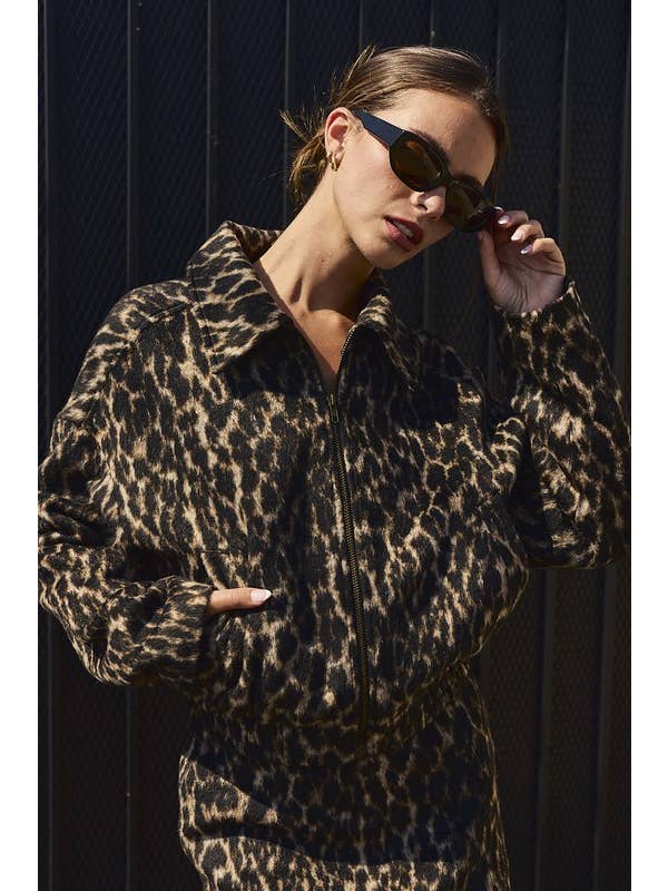 Camel PJ18411 - Vivian Leopard Print Jacket for wholesale on Faire