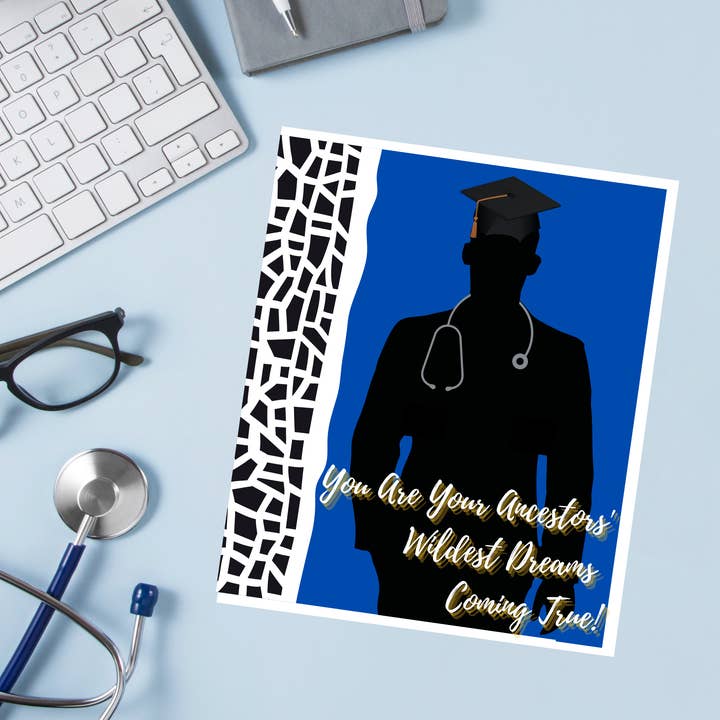 Ancestors' Dream - Medical School Graduation Cards (male) for wholesale by Infectious Design Co.