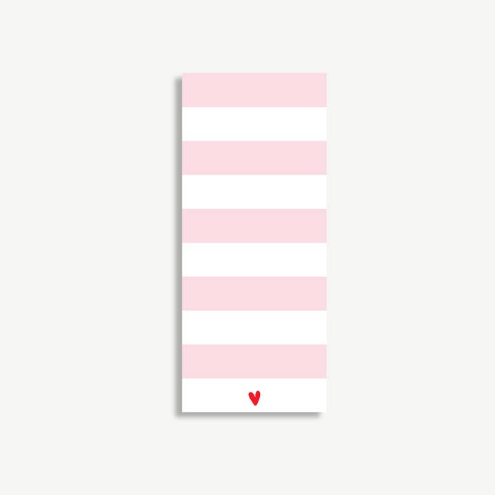 Enchanted Farie Designs - Wholesale Notepad - Pink Striped Heart Notepad1