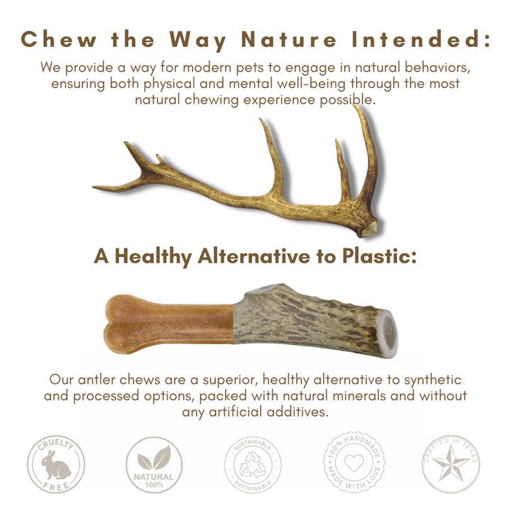 WhiteTail Naturals - Wholesale Pet Bone/Rawhide - Dog - BULK - Whole-Cut - ELK Antler Chews - Sold by The Pound