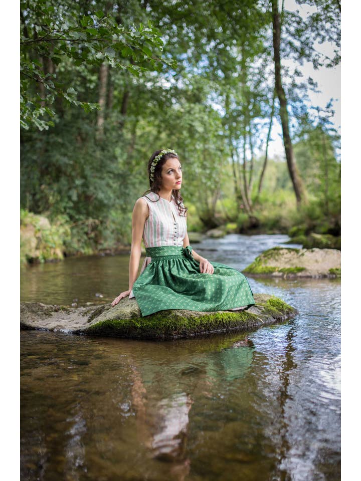 Kaiserliche Liebelei - Wholesale Dress - Women's - Silk dirndl Lily Stripe Coral3