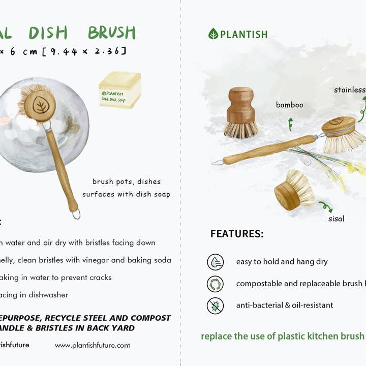 Plantish - Wholesale Cleaning Brush - Sisal Dish Brush7