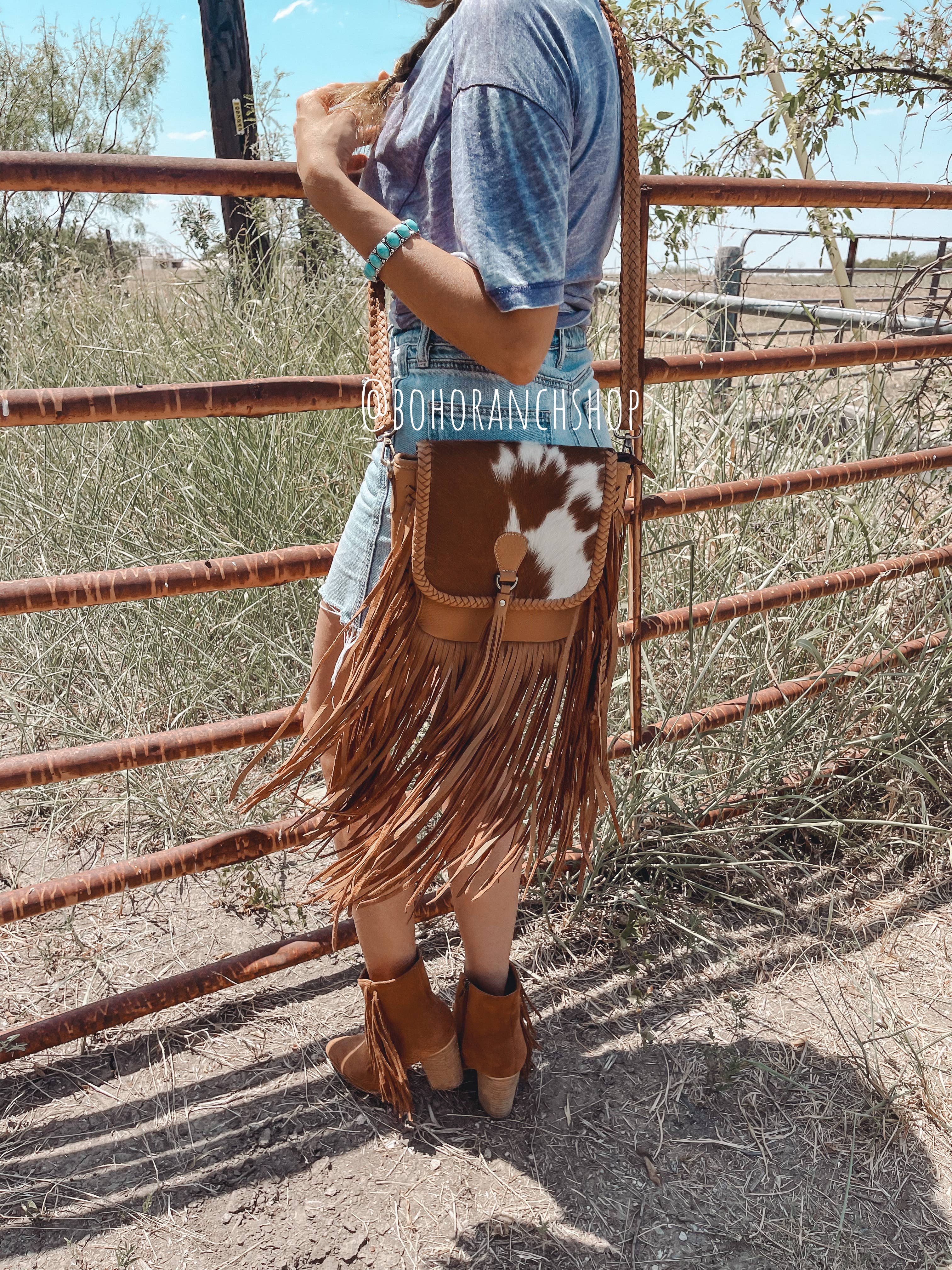 Boho Ranch Shop - Wholesale Crossbody Bag - Women's - THE NANCY CROSSBODY Genuine Hairon Cowhide Leather Tassel17