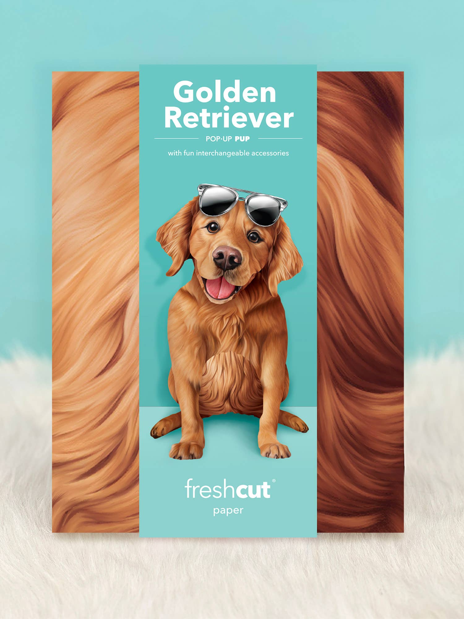 FreshCut Paper LLC – Großhandel Grußkarten für den Alltag – Golden Retriever (6 Pop-up Grußkarten)5