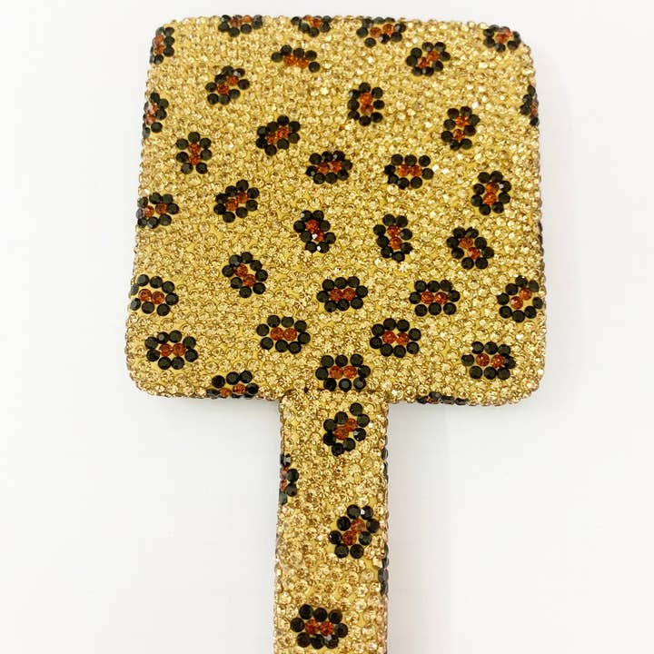 Ole - Wholesale Compact mirror - Square Ceramic Rhinestone Hand Mirror M04308