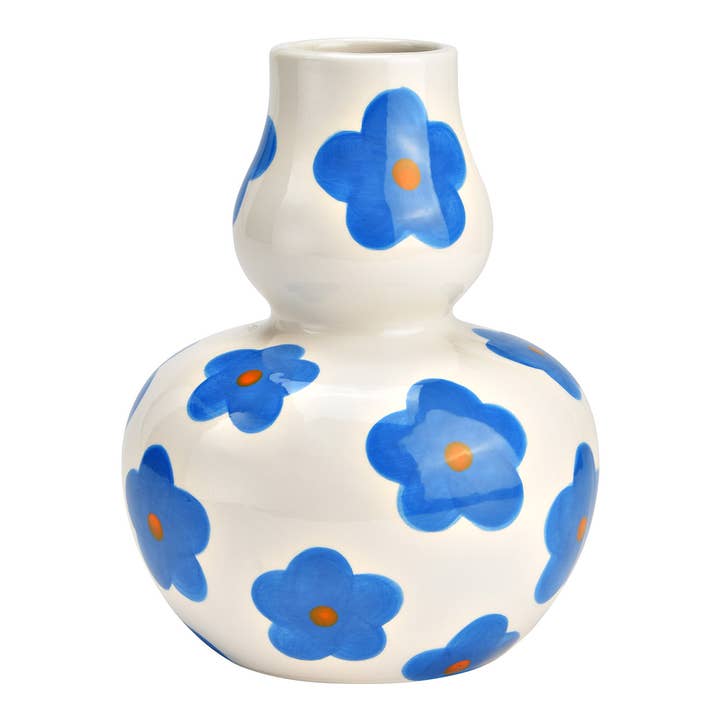 Vase Flower Decor made of Ceramic, Blue/White (W/H/D) 13x16x13cm for wholesale by Wurm