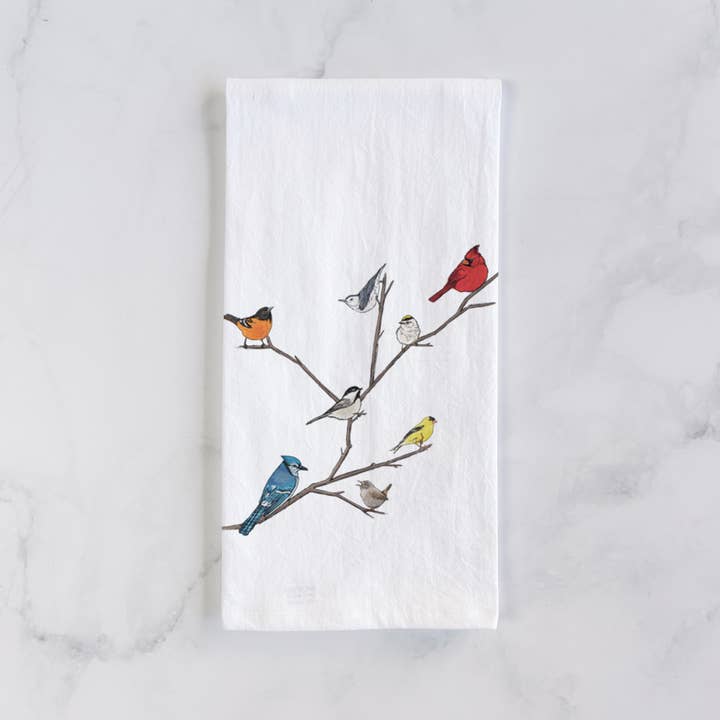 Because Tees - Wholesale Tea Towel - Backyard Birds Gathering Tea Towel1