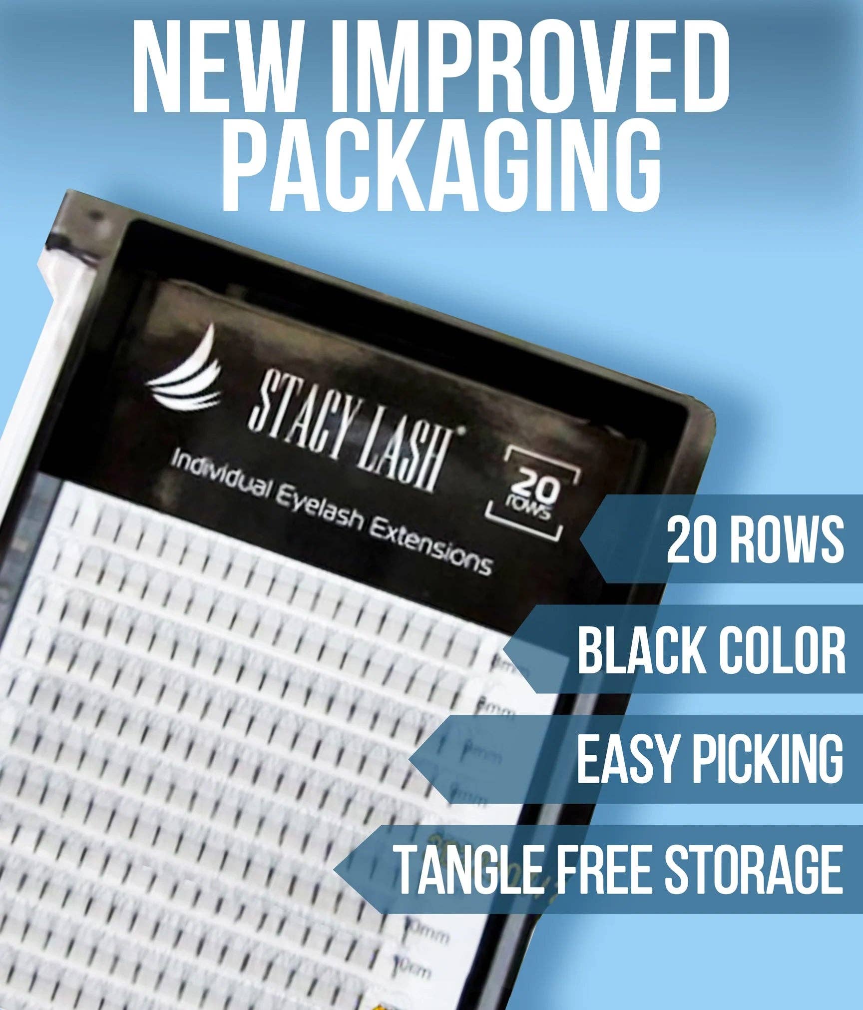 Stacy Lash - Wholesale False/Fake Eyelashes - 16 Rows - Premade Eyelash Extension Volume Fans 7D1