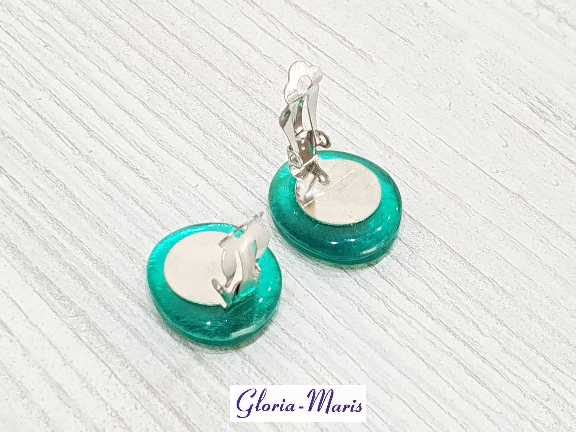 Gloria-Maris - Wholesale Clip-On Earrings - High-quality earclips made of Capiz shells 25mm/CS-00042