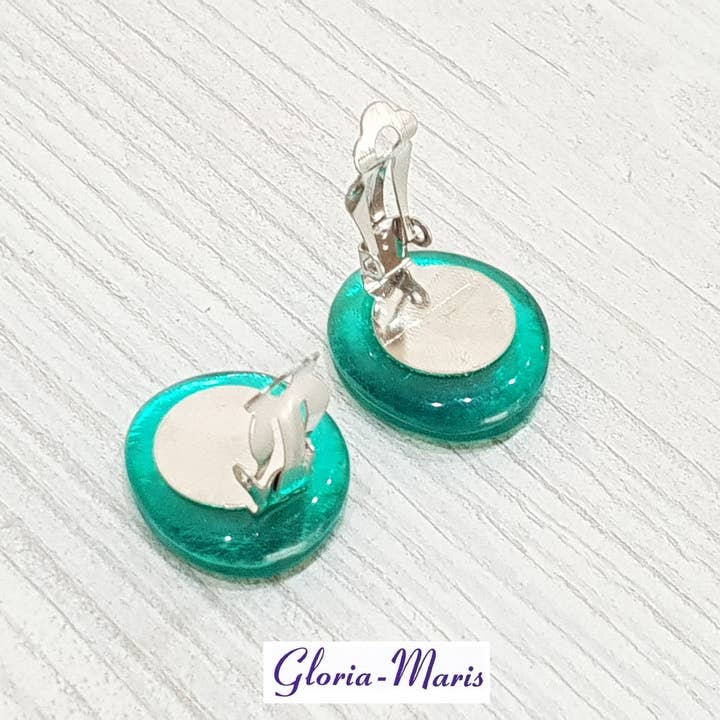 Gloria-Maris - Wholesale Clip-On Earrings - High-quality earclips made of Capiz shells 25mm/CS-00042