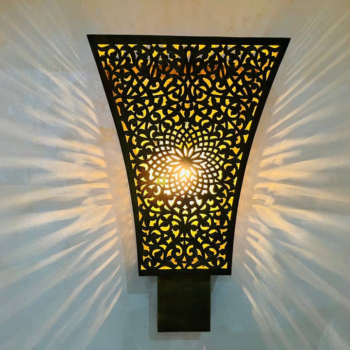 Moroccan Brass Wall Lamp Decor the Charm of Brass handmade for wholesale by LaMaisonBerbere